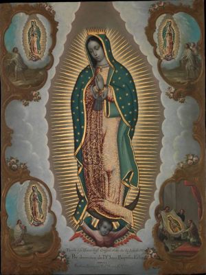 Die Madonna von Guadalupe – Ein Meisterwerk der Inka-Kunst mit mystischen Elementen und lebhafter Farbpracht!